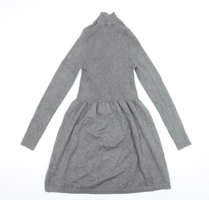 Primark Women’s Grey High Neck Fit & Flare Knit Dress XS
