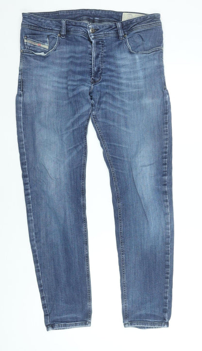 Diesel Mens Blue Slim Fit Denim Jeans Size 36 Skinny Style
