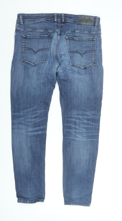 Diesel Mens Blue Slim Fit Denim Jeans Size 36 Skinny Style