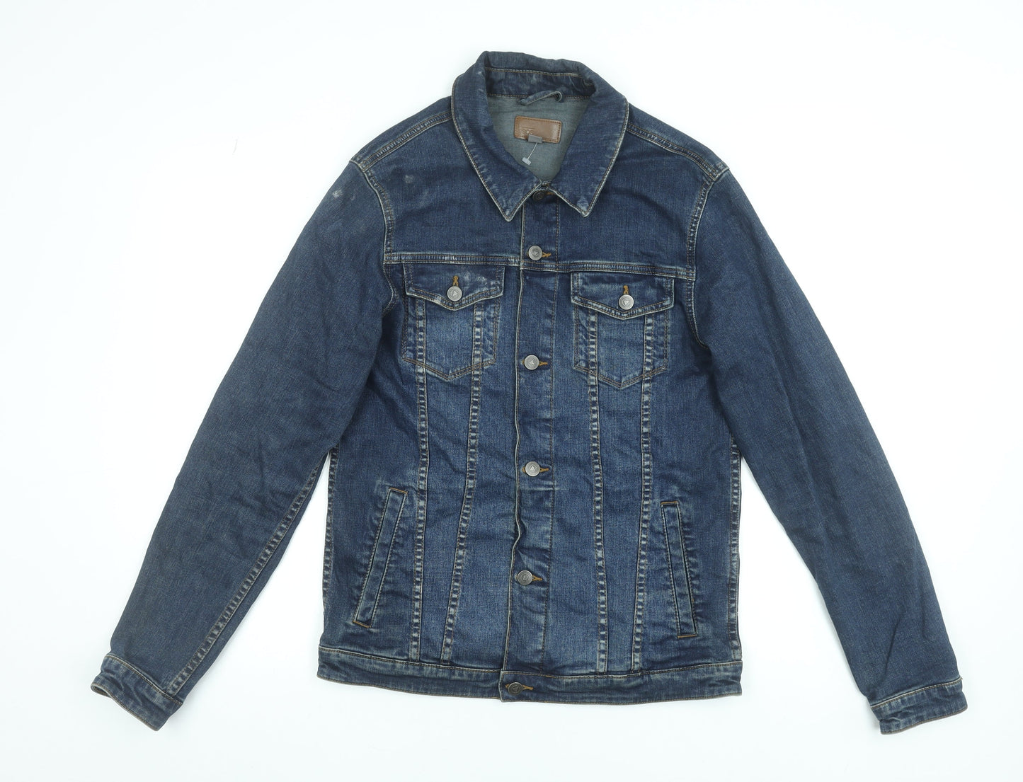 ASOS Men’s Blue Denim Basic Jacket Size L Regular Fit Cotton Blend