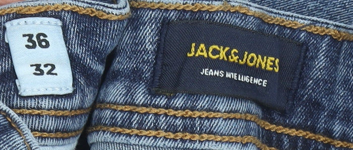 Jack & Jones Men's Blue Skinny Denim Jeans 36W 32L Slim Fit