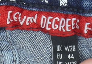 11 Degrees Mens Blue Skinny Distressed Jeans W28 Slim Fit Denim