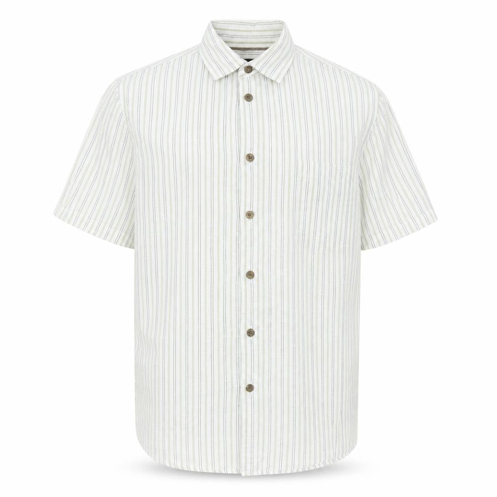 St Bernard for Dunnes Men’s Beige Striped Cotton Short Sleeve Shirt L
