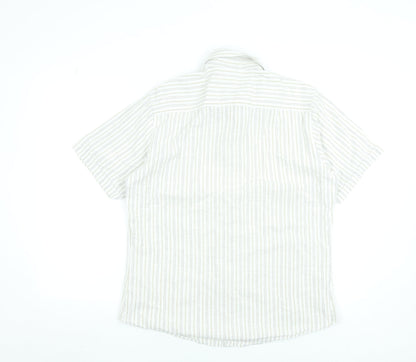 St Bernard for Dunnes Men’s Beige Striped Cotton Short Sleeve Shirt L