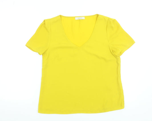 Womens UK Size 12 Oasis Yellow Basic Blouse