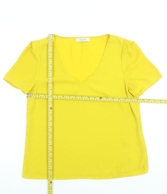 Womens UK Size 12 Oasis Yellow Basic Blouse