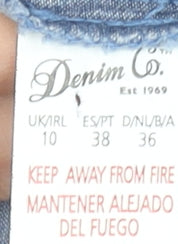 Denim Co. Women Blue Size 10 Sleeveless Chambray Shirt Dress