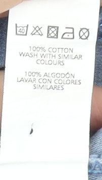 Denim Co. Women Blue Size 10 Sleeveless Chambray Shirt Dress