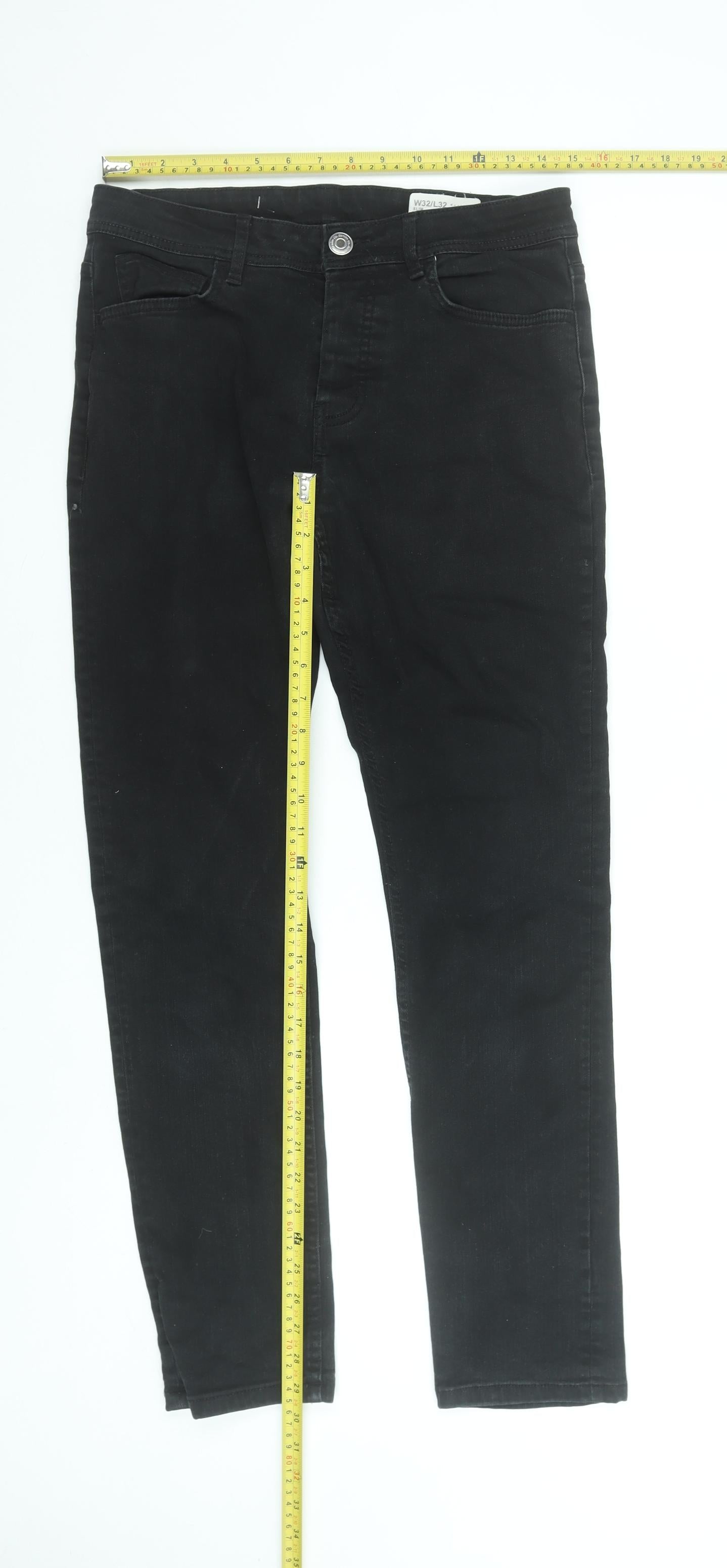 Denim Co. Men's Black Slim Fit Stretch Jeans W32 L32