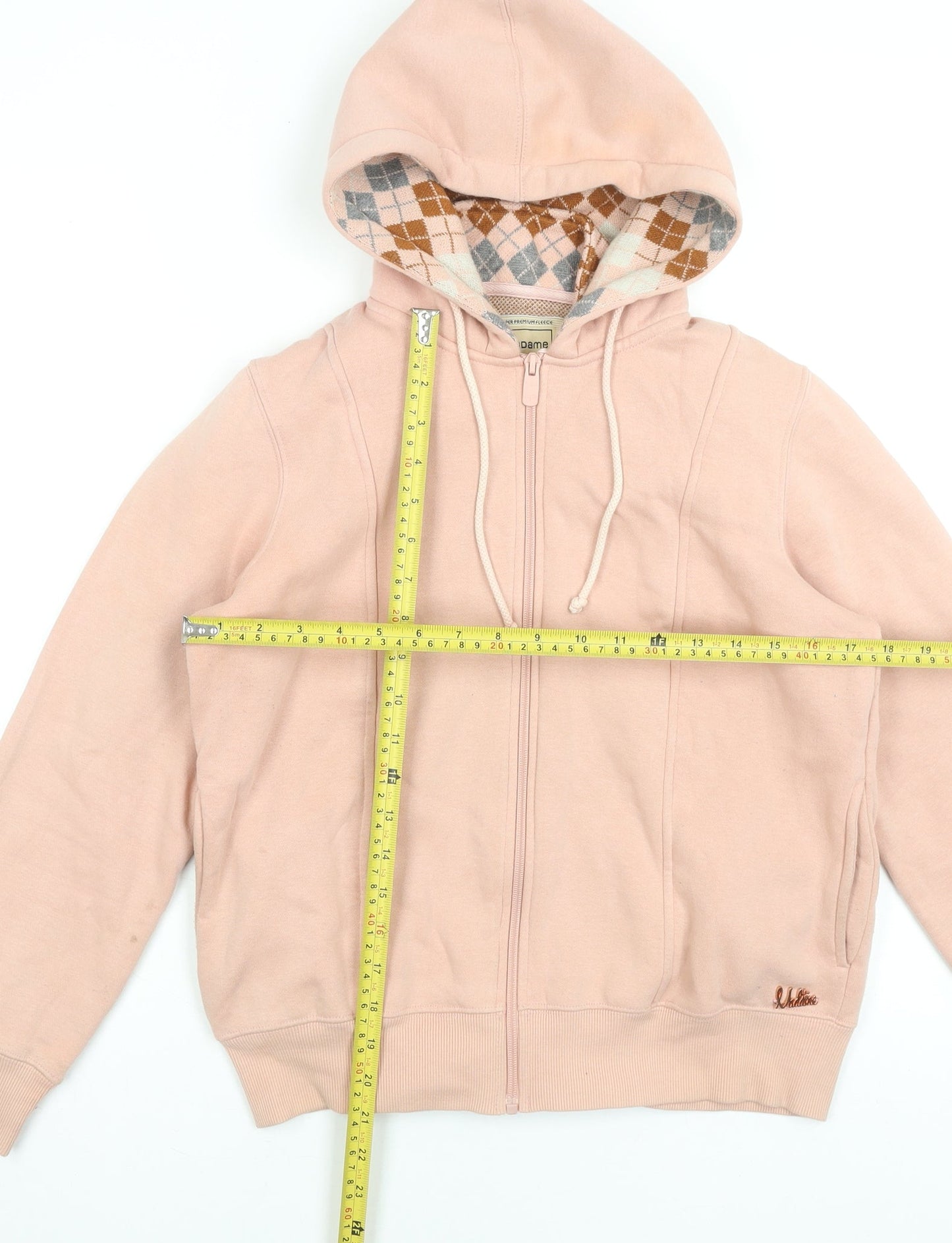 Womens UK Size M Madame Pink Full Zip Hoodie