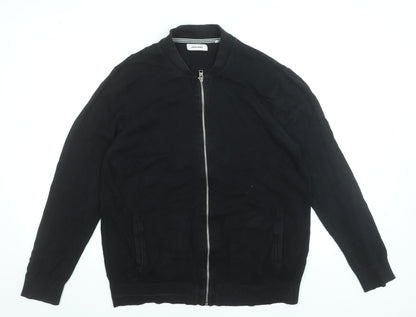Jack & Jones Men’s Black XL Full Zip Cotton Knit Jumper