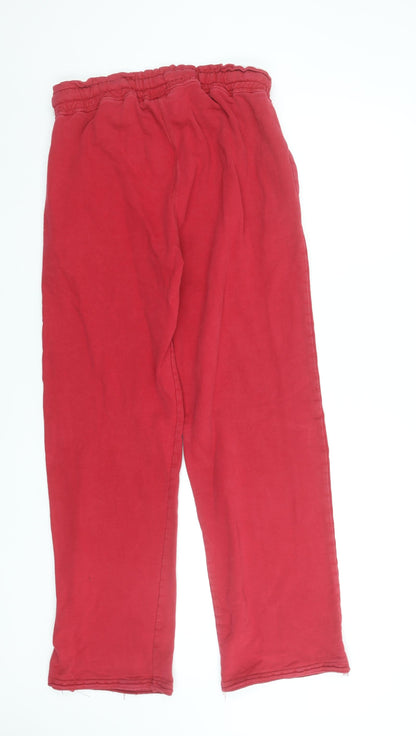 Poolman Men's Red XL Cotton Sweatpants with Logo and Drawstring