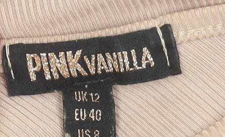 Pink Vanilla Women’s Beige One Shoulder Bodycon Dress Size 12