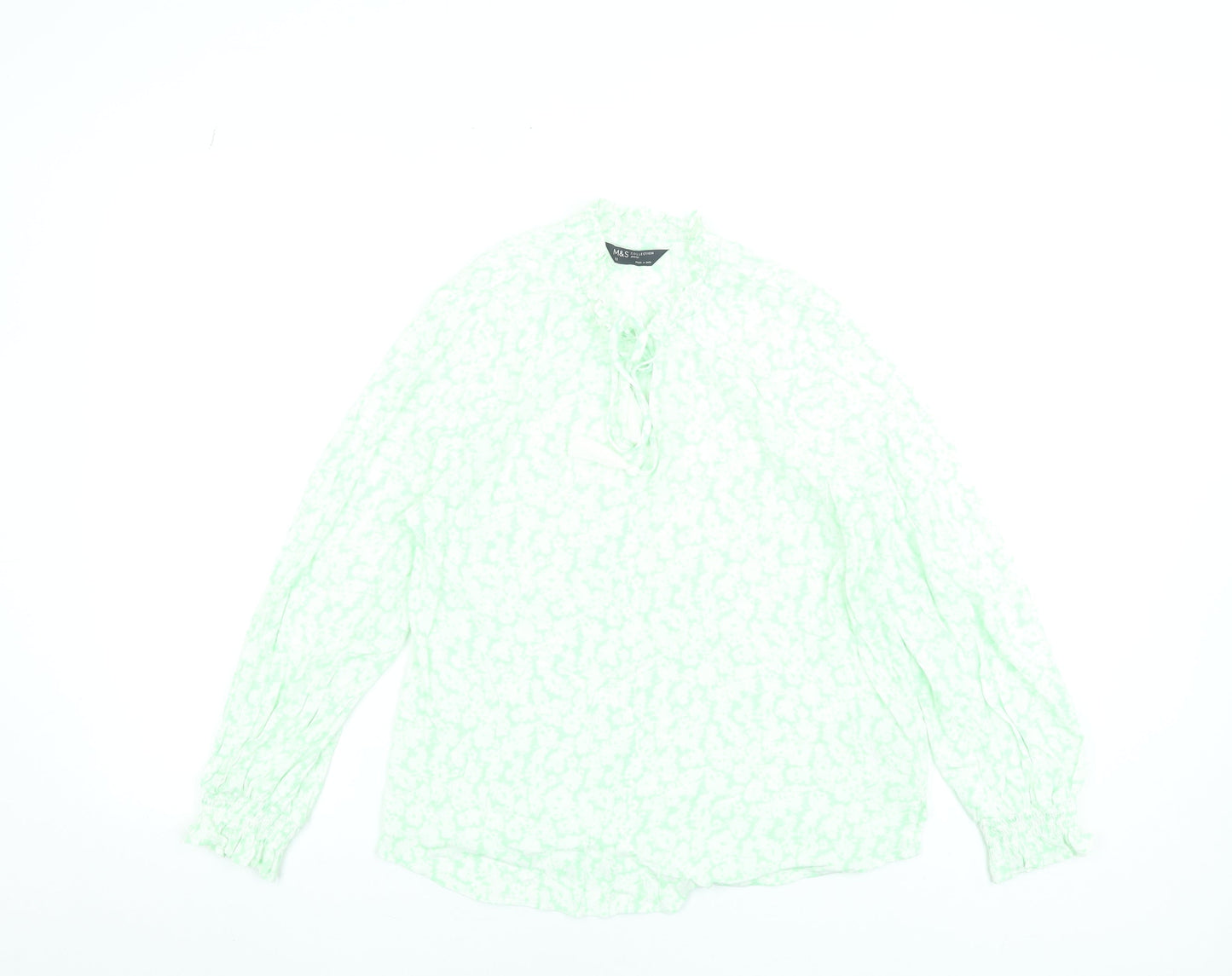 Womens UK Size 12 Marks and Spencer Green Tunic Blouse