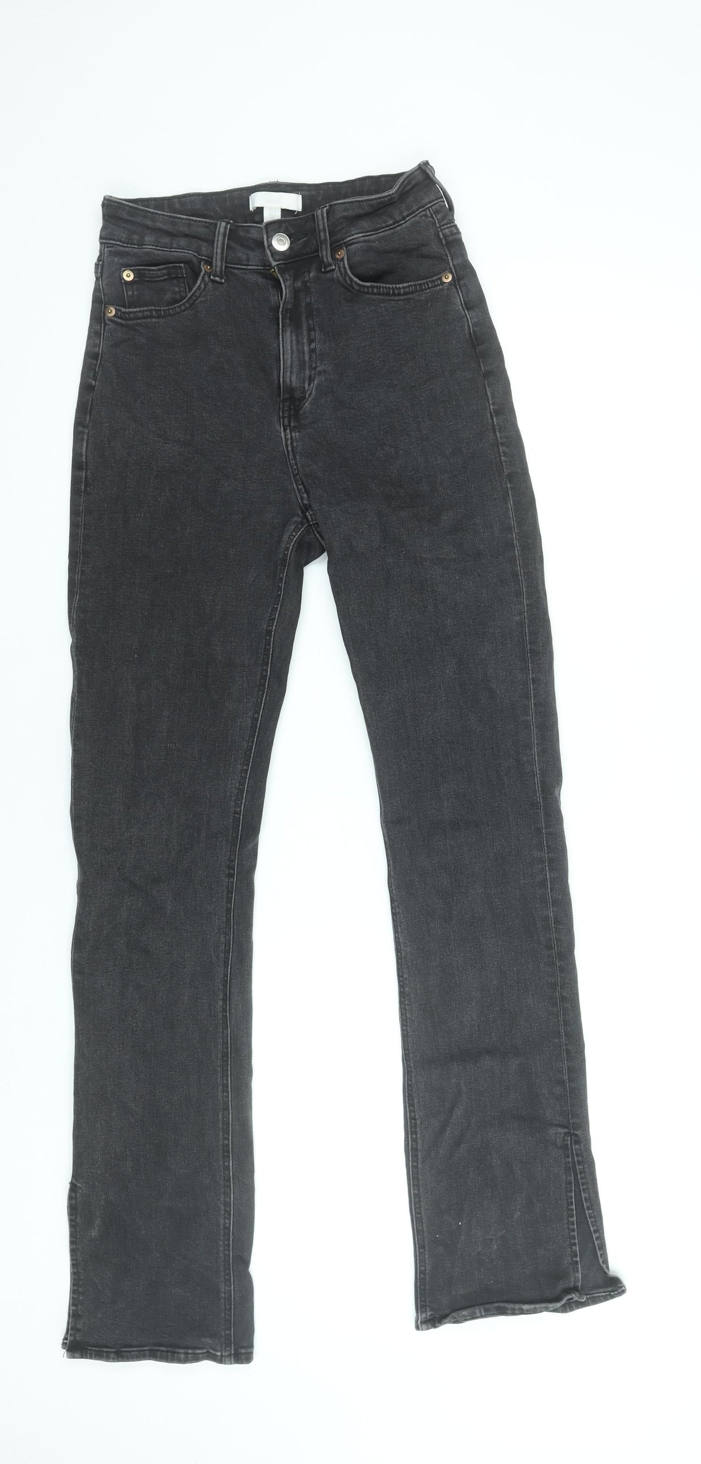 Womens UK Size 10 H&M Slim Fit Straight Black Jeans