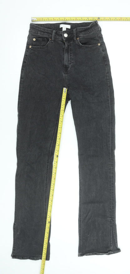 Womens UK Size 10 H&M Slim Fit Straight Black Jeans