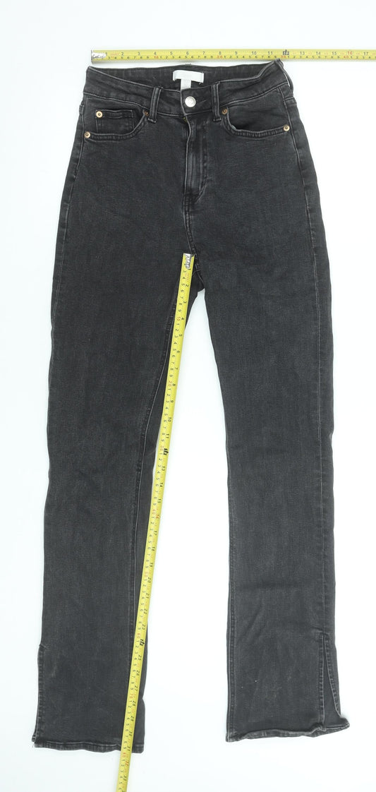 Womens UK Size 10 H&M Slim Fit Straight Black Jeans