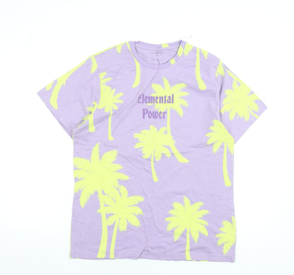 Primark Men’s Purple Palm Tree Graphic T-Shirt Size S