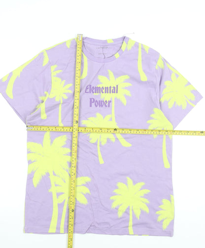 Primark Men’s Purple Palm Tree Graphic T-Shirt Size S