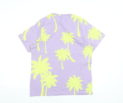 Primark Men’s Purple Palm Tree Graphic T-Shirt Size S