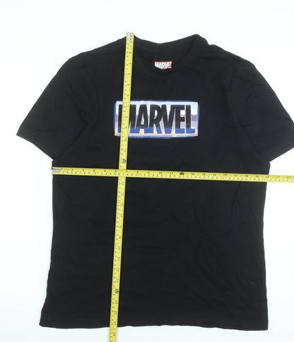 Mens UK Size L Marvel Black  T-Shirt