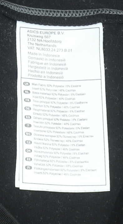 ASICS Men's Black Long Sleeve 1/4 Zip Running Top Size M