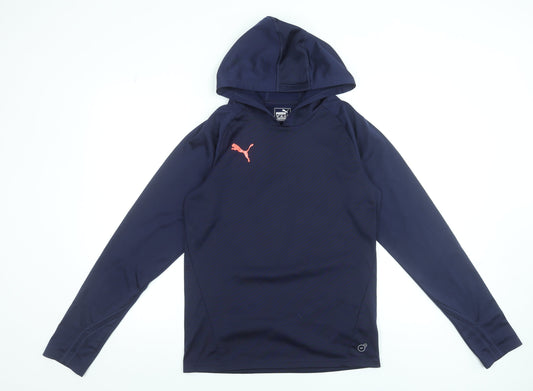 Mens UK Size S PUMA Blue Pullover Hoodie