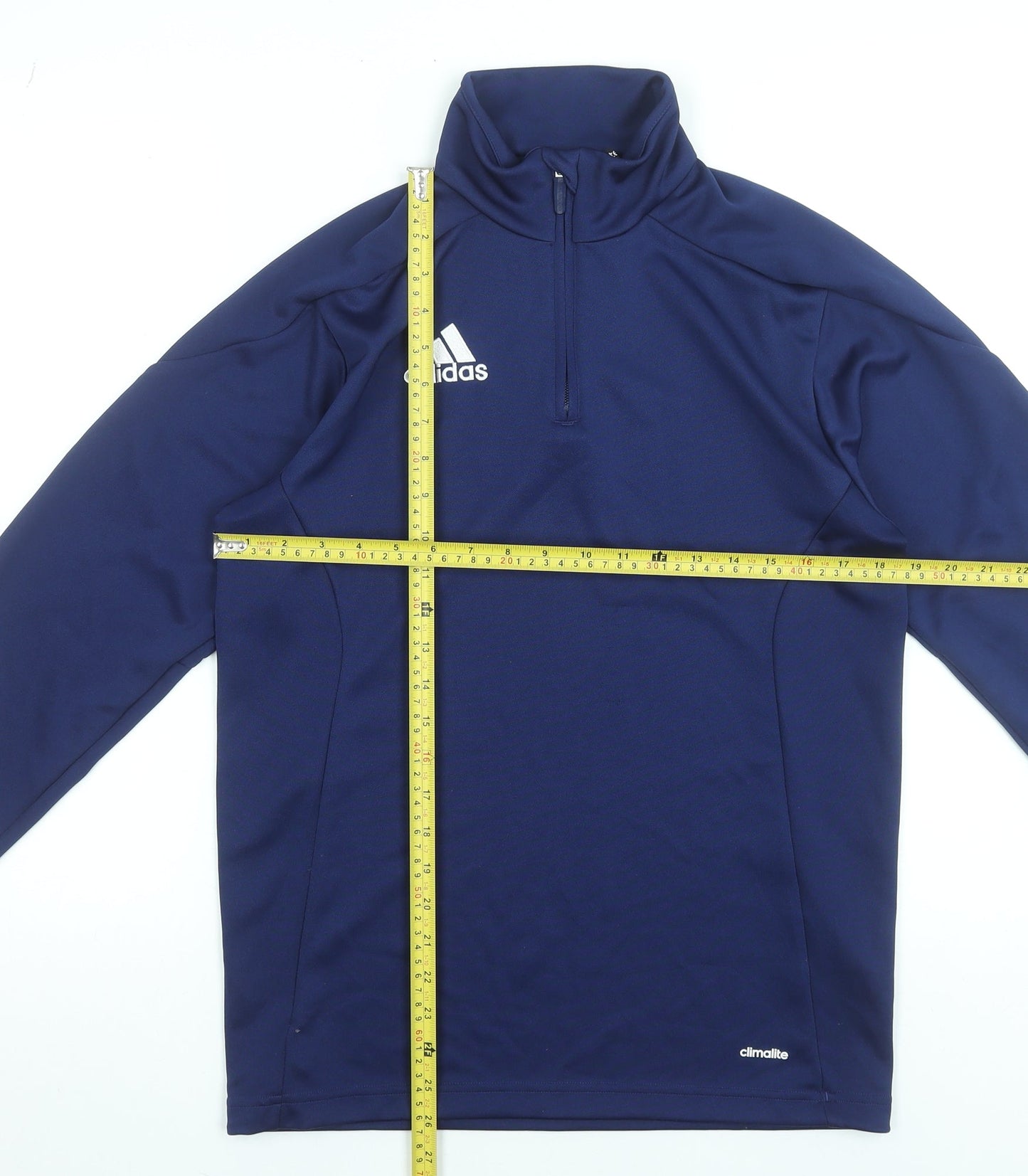 Adidas Men's Blue Small 1/4 Zip Track Jacket Climalite Polyester
