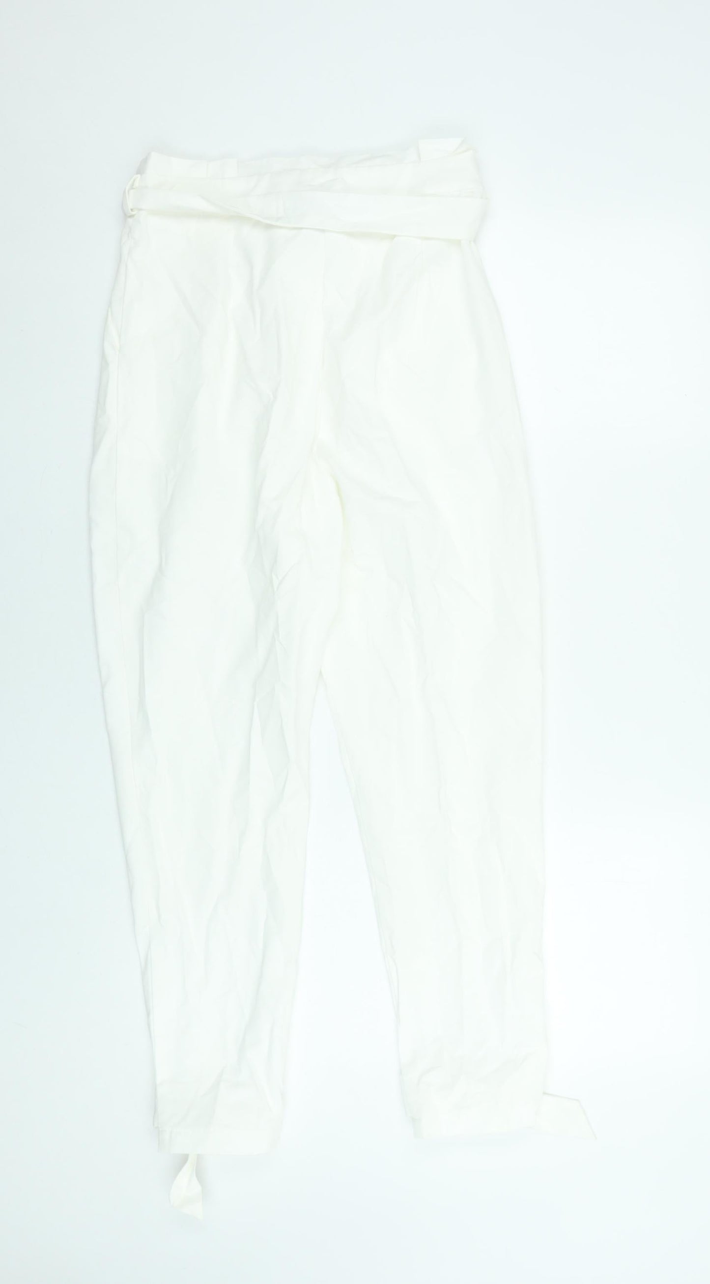 Womens UK Size S SBetro Regular Fit Paperbag White Trousers