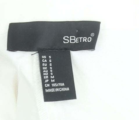 Womens UK Size S SBetro Regular Fit Paperbag White Trousers