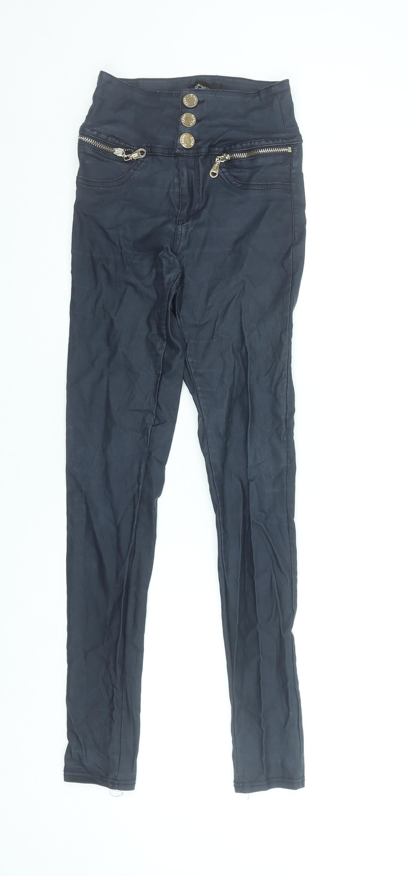 Womens UK Size 8 Denim Club Slim Fit Skinny Black Jeans