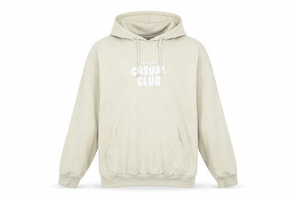 Dunnes Women Beige Pullover Hoodie Large Casual Club Print