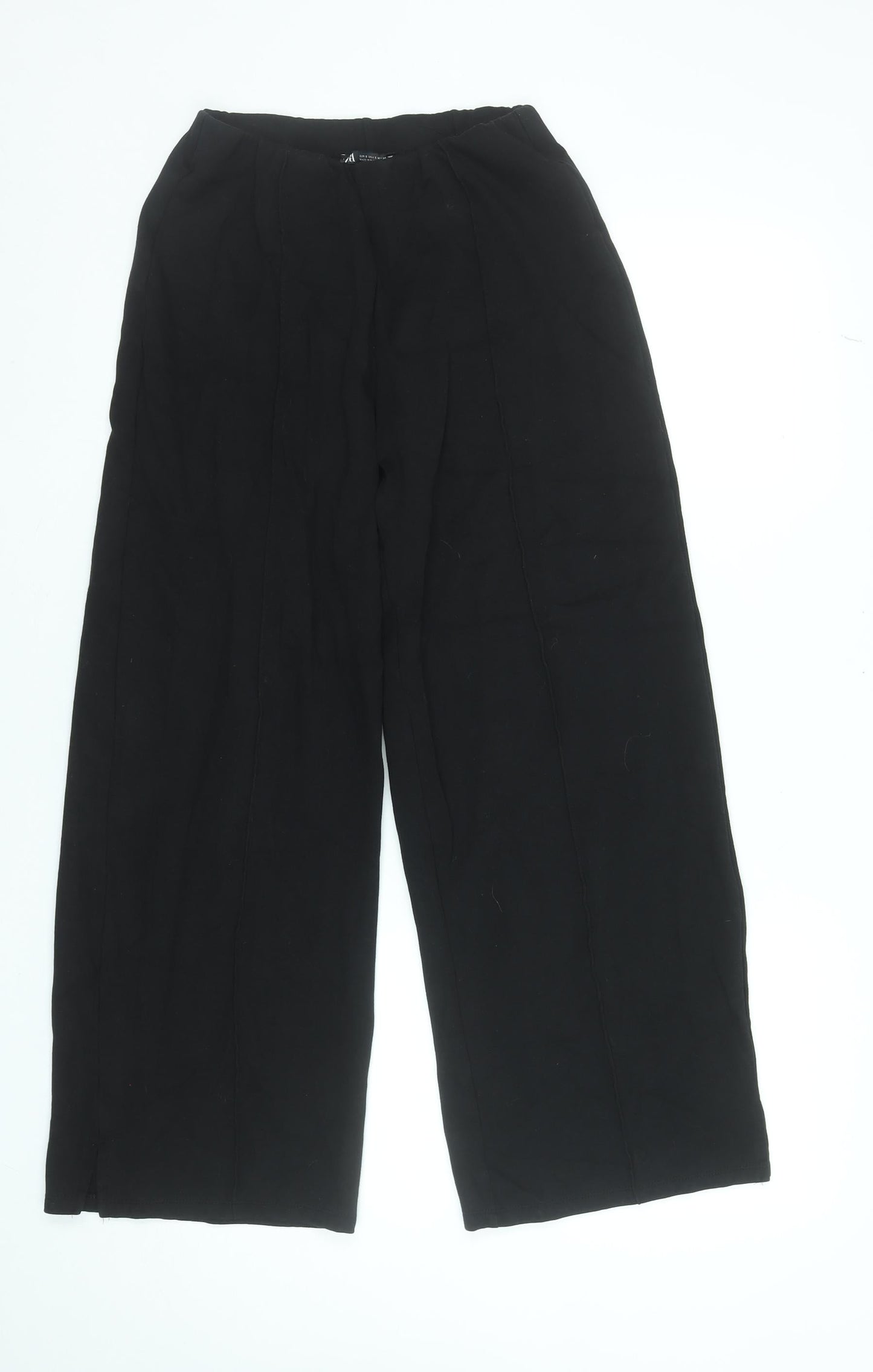 Womens UK Size S Zara Relaxed Fit Casual Workwear Travel Black Trousers