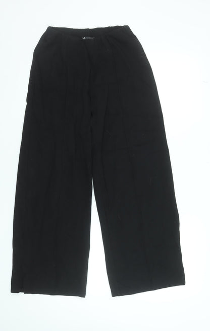 Womens UK Size S Zara Relaxed Fit Casual Workwear Travel Black Trousers