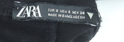 Womens UK Size S Zara Relaxed Fit Casual Workwear Travel Black Trousers