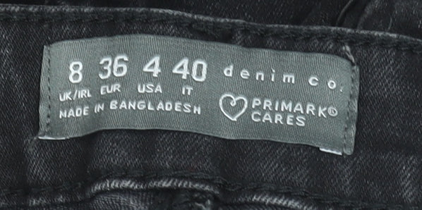 Primark Women’s Black Skinny High Rise Stretch Jeans Size 8