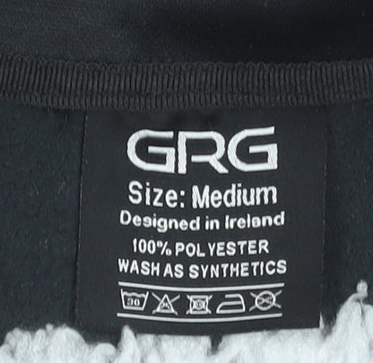 Mens UK Size M GRG Black Pullover Sweatshirt