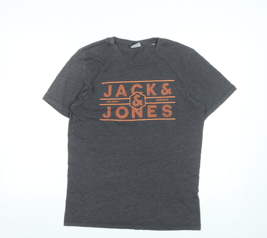 Mens UK Size M JACK & JONES Grey  T-Shirt