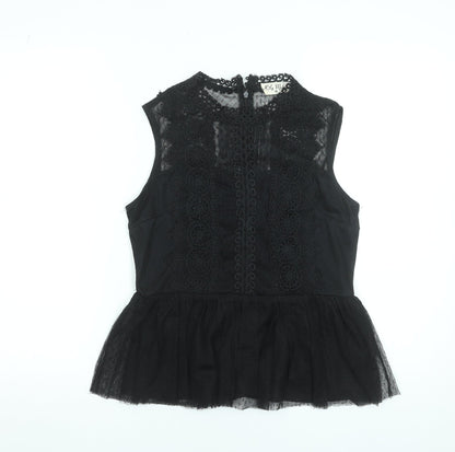 Womens UK Size M Lily Mcbee Black Camisole Blouse