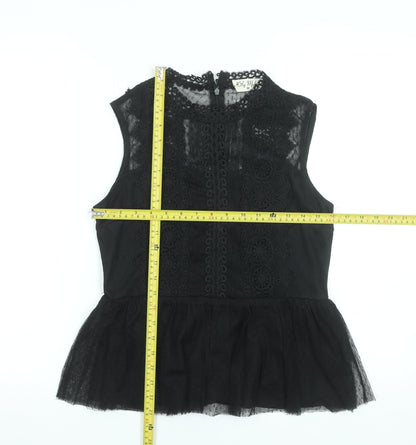 Womens UK Size M Lily Mcbee Black Camisole Blouse