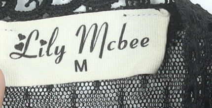 Womens UK Size M Lily Mcbee Black Camisole Blouse
