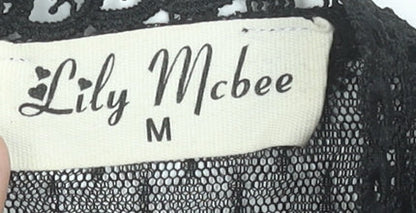 Womens UK Size M Lily Mcbee Black Camisole Blouse