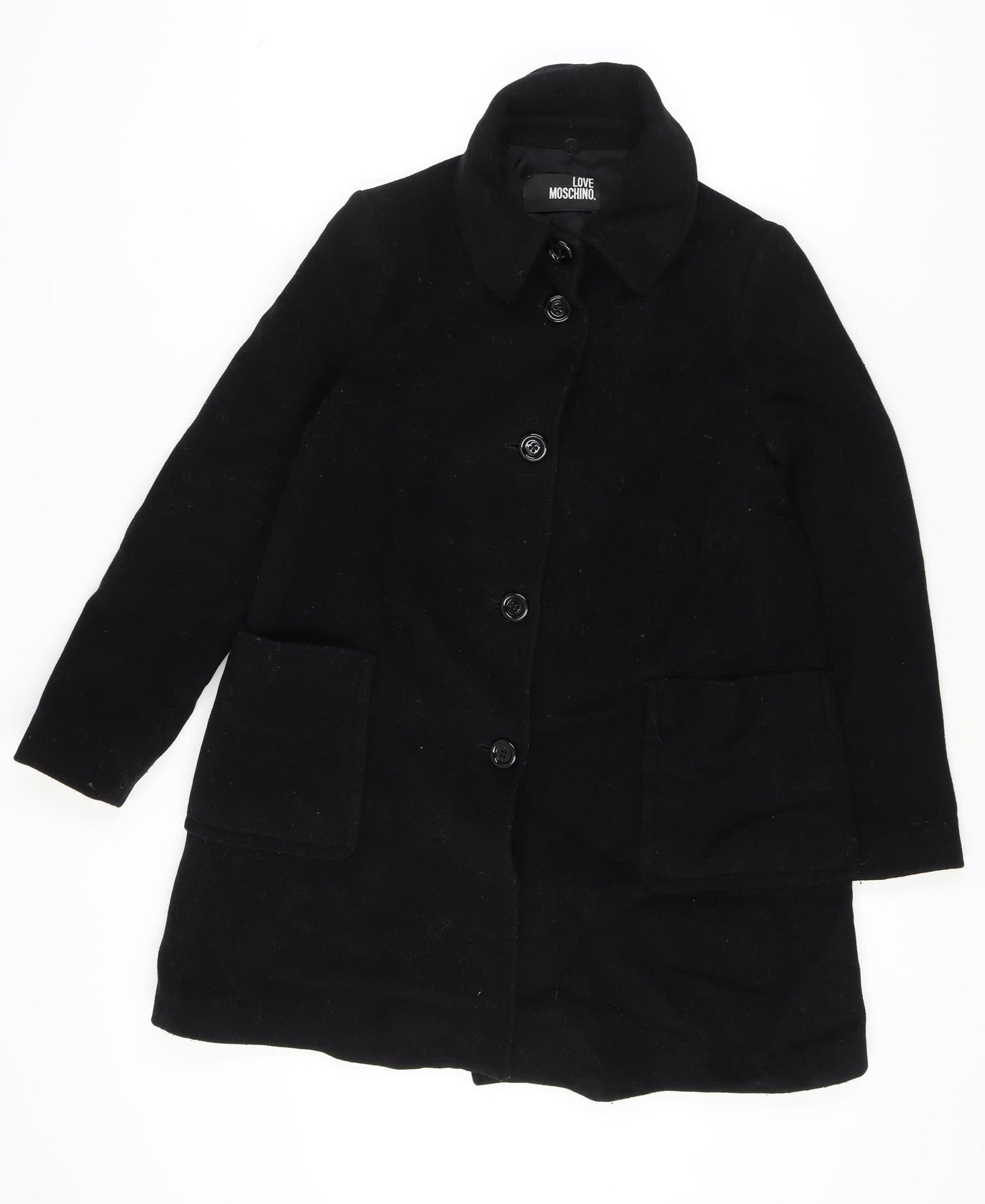 Womens UK Size M Love Moschino Black Overcoat