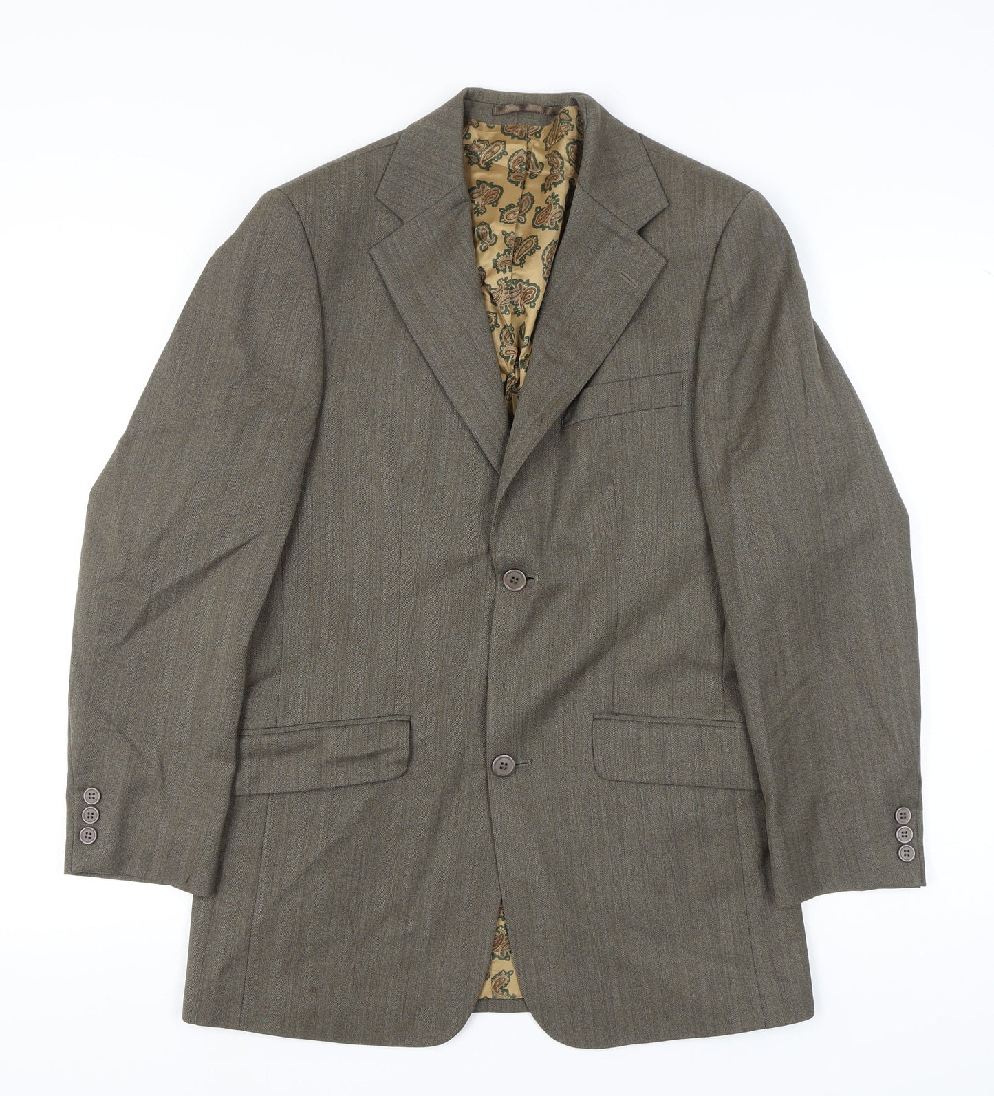 Ben Sherman Men's Brown Wool Blend Two Button Blazer Jacket 36
