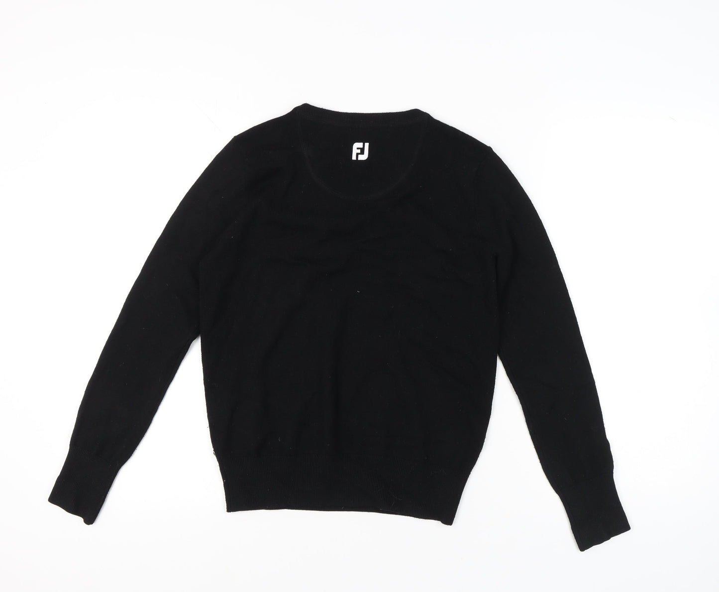 FootJoy Men's Black Small V-Neck Lambswool Pullover Jumper