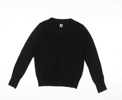 FootJoy Men's Black Small V-Neck Lambswool Pullover Jumper