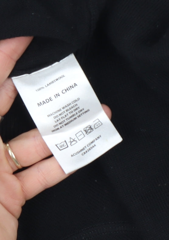 FootJoy Men's Black Small V-Neck Lambswool Pullover Jumper