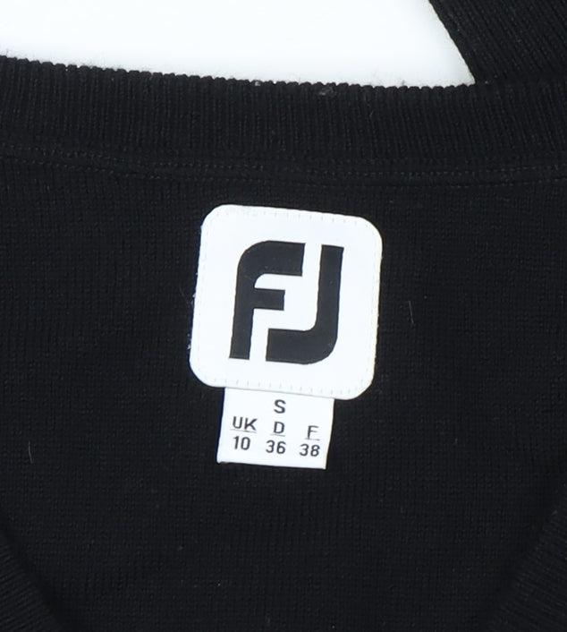 FootJoy Men's Black Small V-Neck Lambswool Pullover Jumper