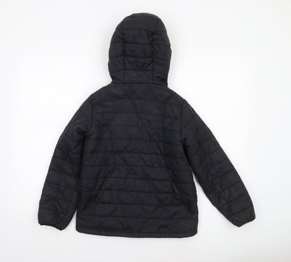 Peter Storm Boys Black 9-10 Years Hooded Puffer Jacket Lightweight Warm