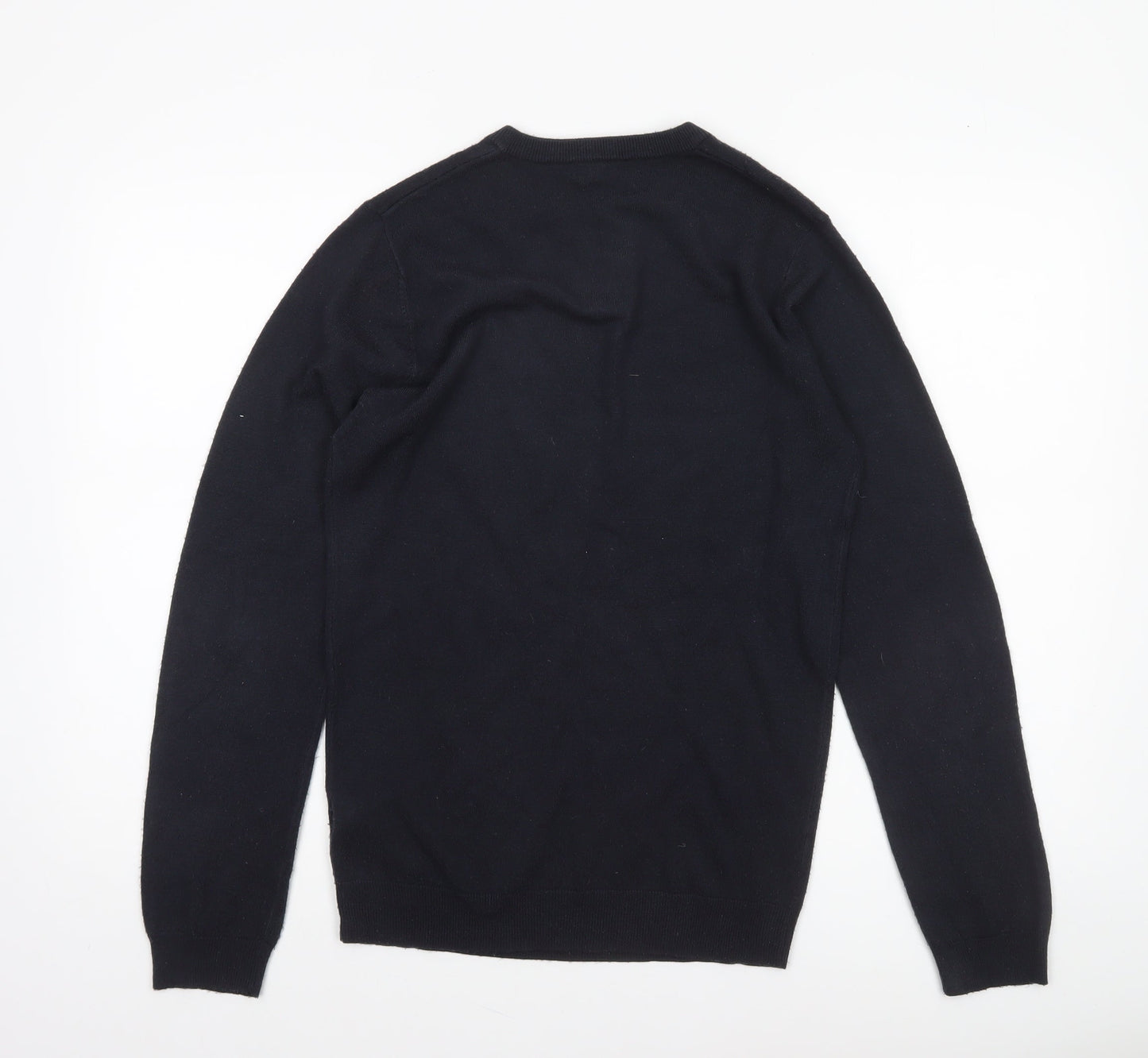 Red Herring Men's Black XS Henley Acrylic Knit Jumper